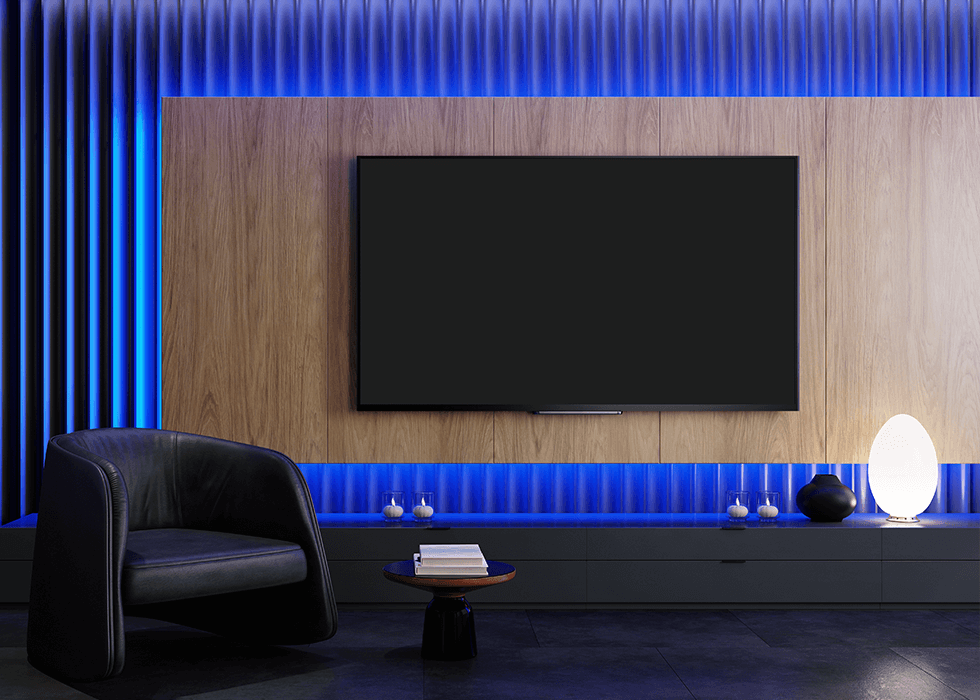 8K_resolution 8K TV in modern minimalist living room